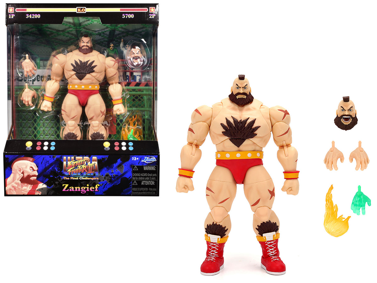 Zangief 7.5" Moveable Figure with Accessories and Alternate Head and Hands "Ultra Street Fighter II: The Final Challengers" (2017) Video Game Model by Jada