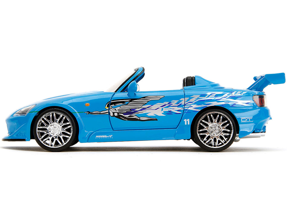 2001 Honda S2000 Convertible Blue with Graphics "Fast & Furious Remix" Series 1/24 Diecast Model Car by Jada