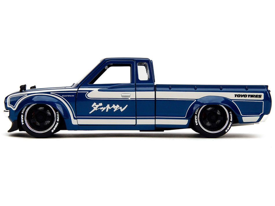 1972 Datsun 620 Pickup Truck Blue Metallic and Cream "JDM Tuners" Series 1/24 Diecast Model Car by Jada