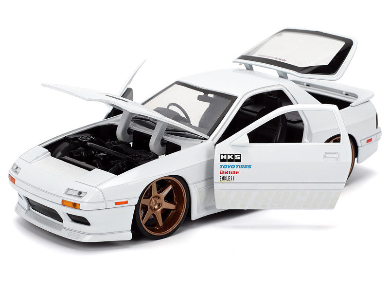 1985 Mazda RX-7 White "JDM Tuners" Series 1/24 Diecast Model Car by Jada