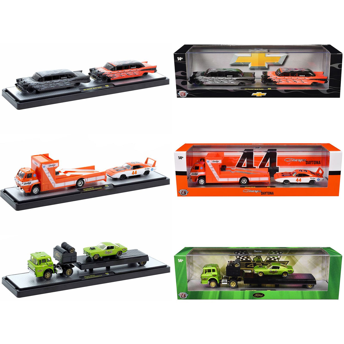 Auto Haulers Set of 3 Trucks Release 80 Limited Edition to 9000 pieces Worldwide 1/64 Diecast Models by M2 Machines