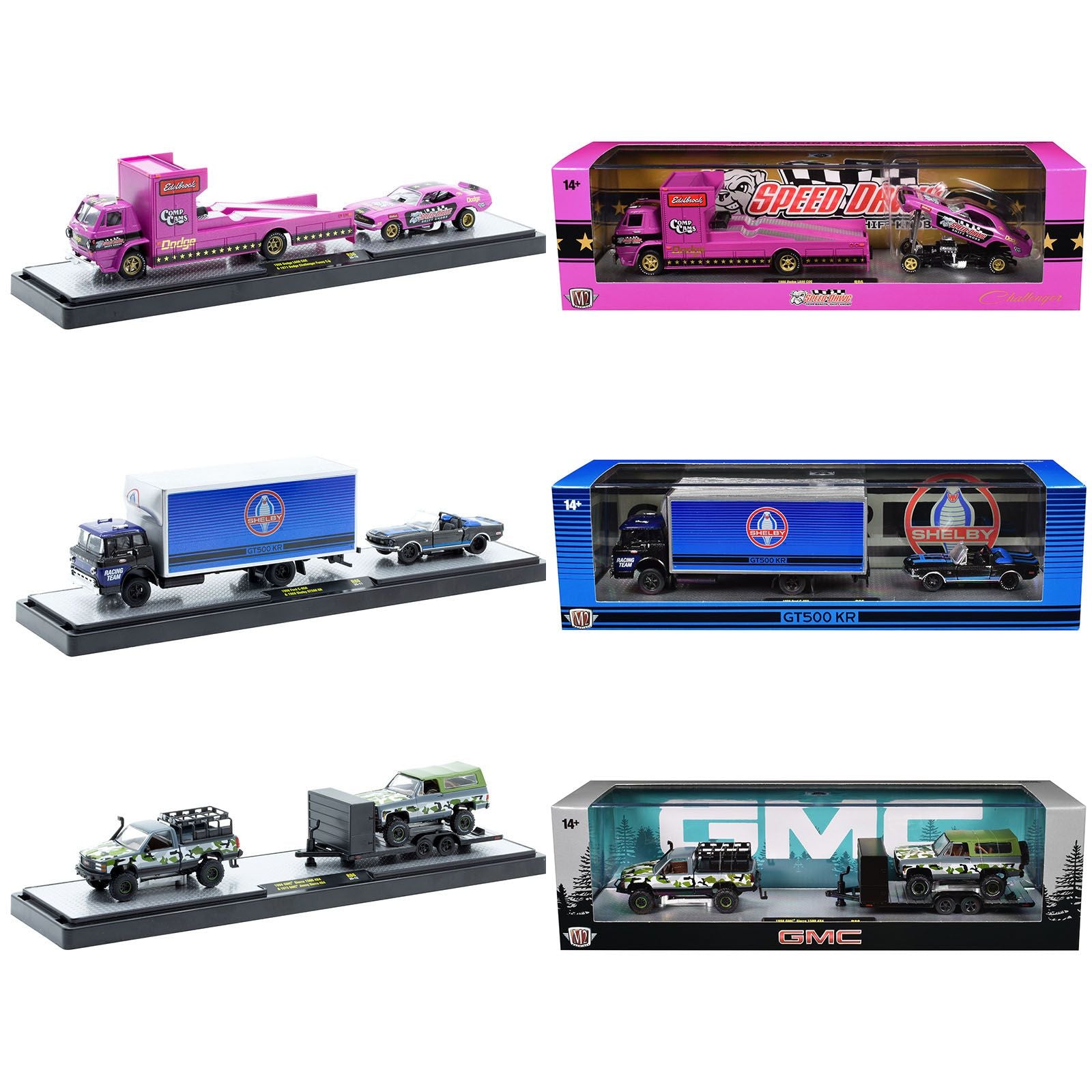 Auto Haulers Set of 3 Trucks Release 86 Limited Edition to 9600 pieces Worldwide 1/64 Diecast Models by M2 Machines