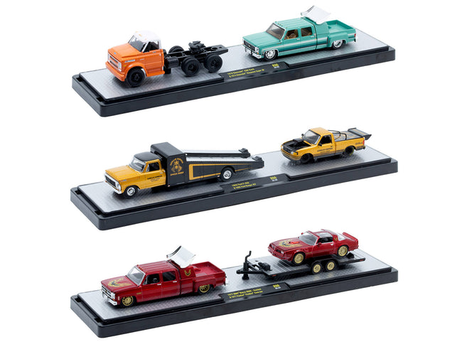 Auto Haulers Set of 3 Trucks Release 96 Limited Edition to 8000 pieces Worldwide 1/64 Diecast Models by M2 Machines