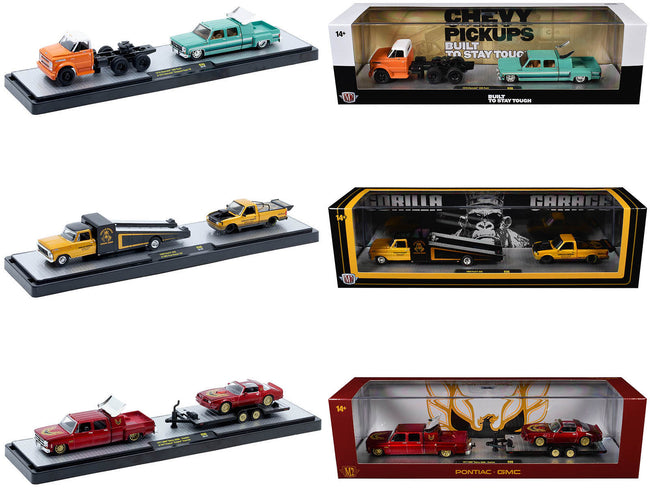Auto Haulers Set of 3 Trucks Release 96 Limited Edition to 8000 pieces Worldwide 1/64 Diecast Models by M2 Machines