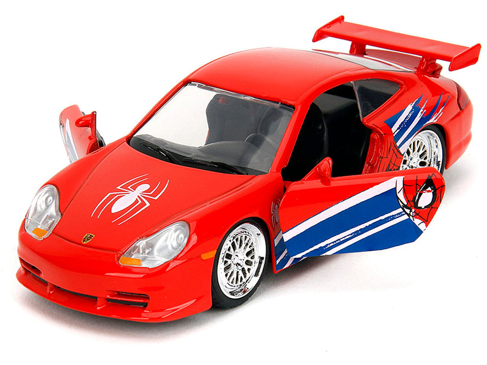 Porsche 911 GT3 RS (996) Red with Graphics "Marvel's Spider-Man" 1/32 Diecast Model Car by Jada