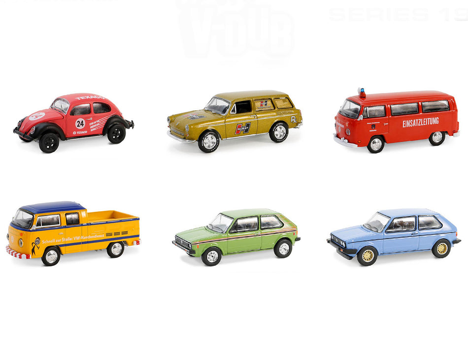 "Club Vee-Dub" Series 19 Set of 6 pieces 1/64 Diecast Model Cars by Greenlight Diecast Greenlight