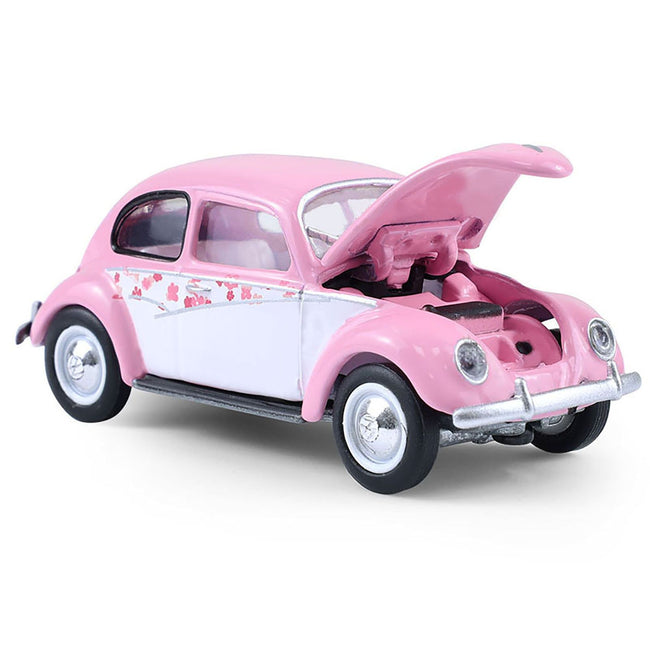 1950 Volkswagen Beetle "Botanical Beetle" Pink and White with Graphics "Club Vee-Dub" Series 21 1/64 Diecast Model Car by Greenlight