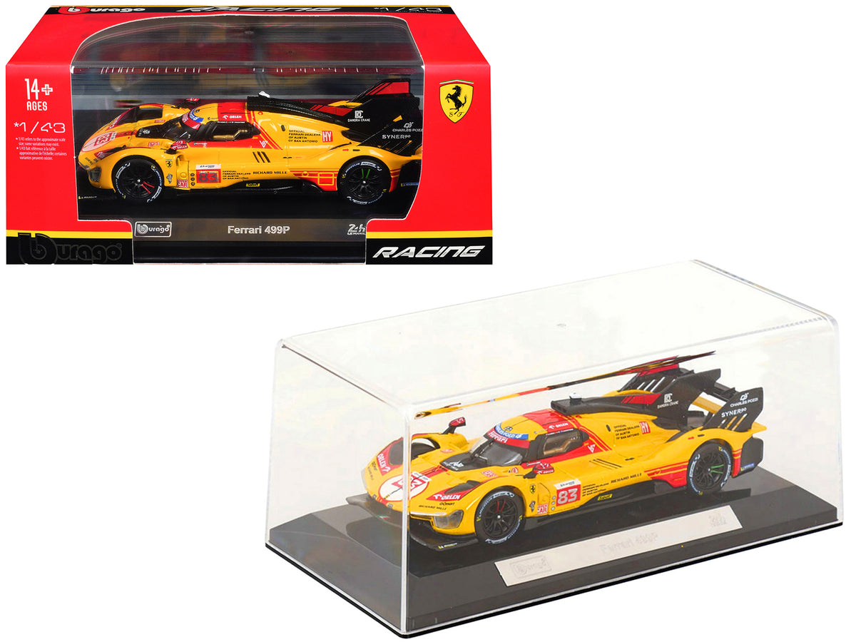 Ferrari 499P #83 Robert Kubica - Robert Shwartzman - Yifei Ye "24 Hours of Le Mans" (2024) "Racing" Series 1/43 Diecast Model Car by Bburago