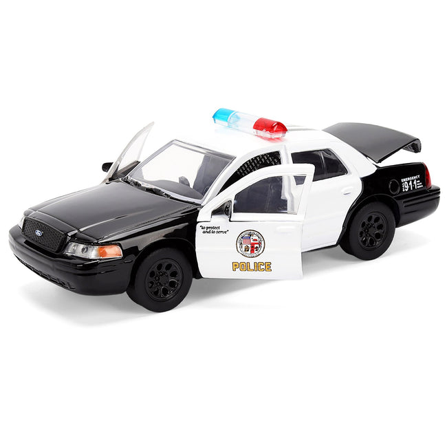 Ford Crown Victoria "LAPD (Los Angeles Police Department) Black and White "The Fast and the Furious" (2001) Movie "Fast & Furious" Series 1/32 Diecast Model Car by Jada