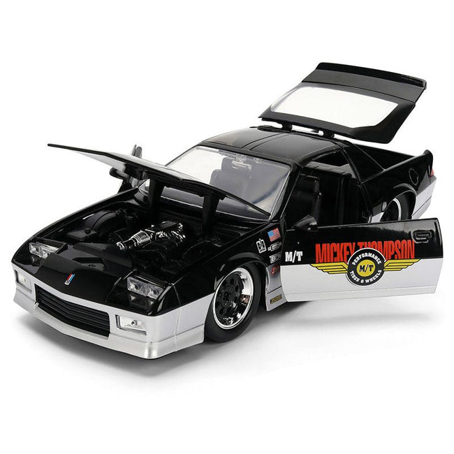 1985 Chevrolet Camaro Z28 "Mickey Thompson" Black and Silver Metallic "Bigtime Muscle" Series 1/24 Diecast Model Car by Jada