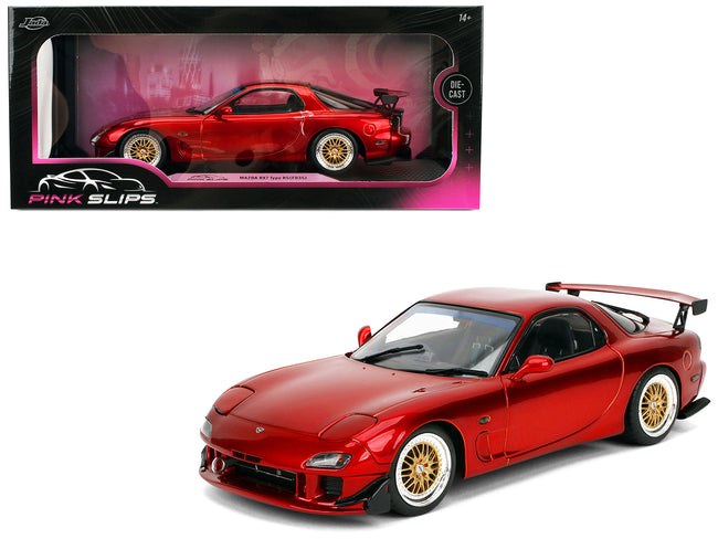 Mazda RX7 Type RS (FD3S) RHD (Right Hand Drive) Orange Metallic "Pink Slips" Series 1/18 Diecast Model Car by Jada