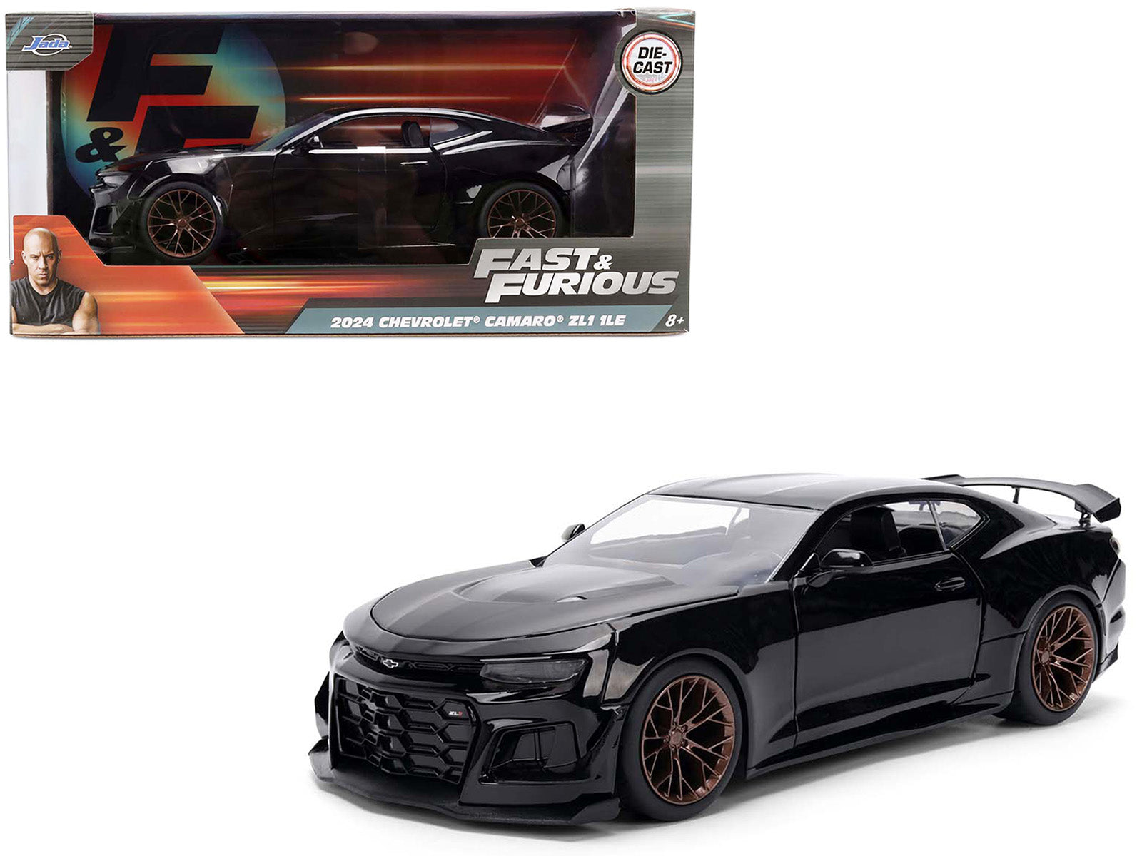 2024 Chevrolet Camaro ZL1 1LE Black "Fast X" (2023) Movie "Fast & Furious" Series 1/24 Diecast Model Car by Jada