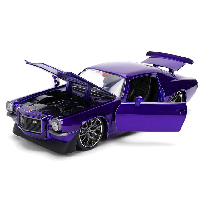 1971 Chevrolet Camaro Z/28 Purple Metallic with Black Hood "Bigtime Muscle" Series 1/24 Diecast Model Car by Jada