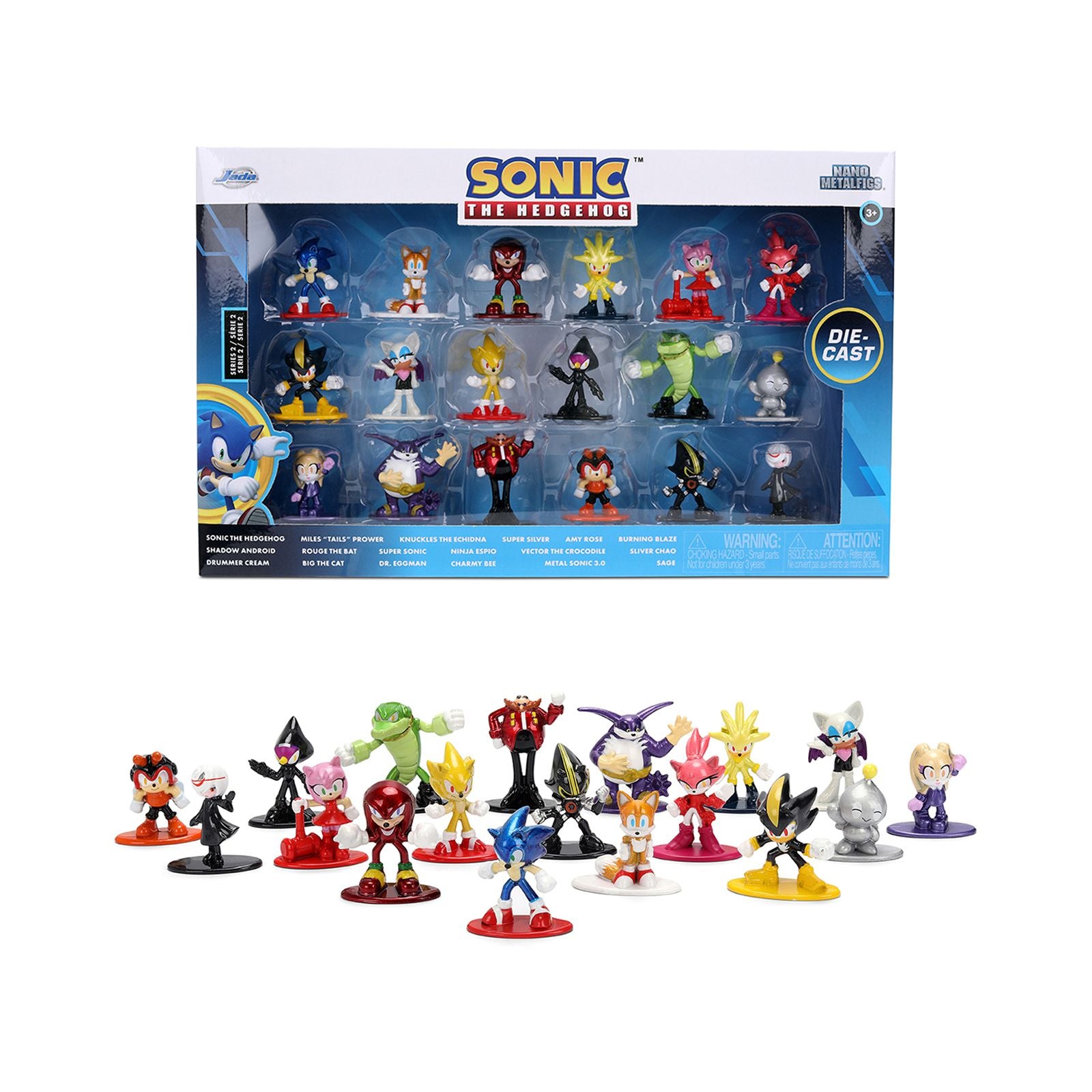 "Sonic The Hedgehog" Set of 18 Diecast Figures Wave 2 "Nano Metalfigs" Series Diecast Models by Jada