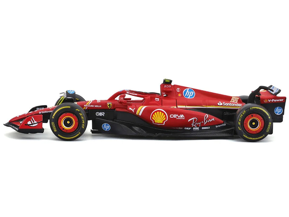 Ferrari SF-24 #55 Carlos Sainz "Formula One F1 World Championship" (2024) "Formula Racing" Series 1/43 Diecast Model Car by Bburago