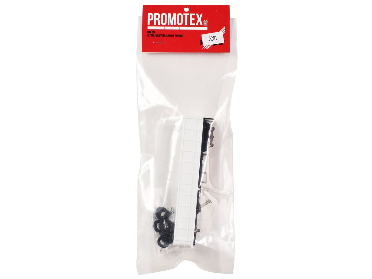 36ft Gravel Trailer White 1/87 (HO) Plastic Model by Promotex-Promotex-ModelCars.com