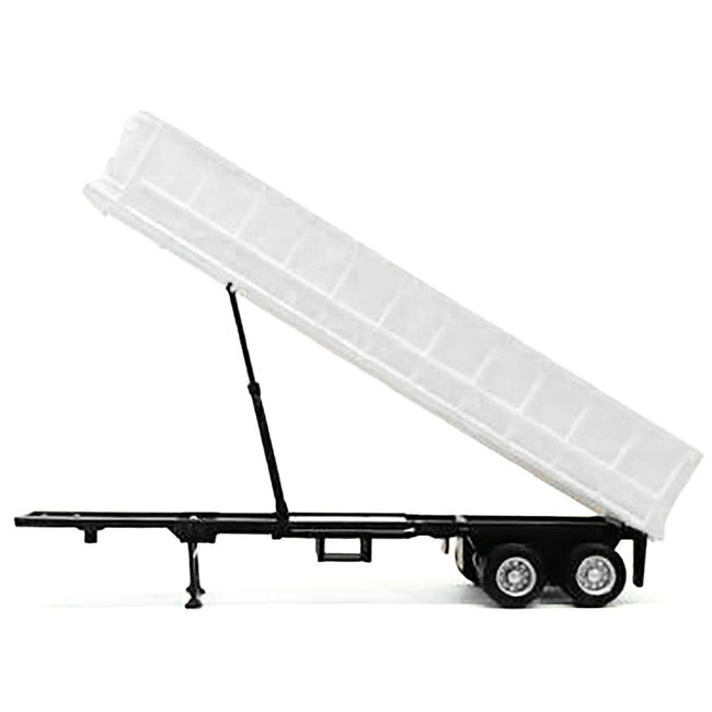 36ft Gravel Trailer White 1/87 (HO) Plastic Model by Promotex-Promotex-ModelCars.com