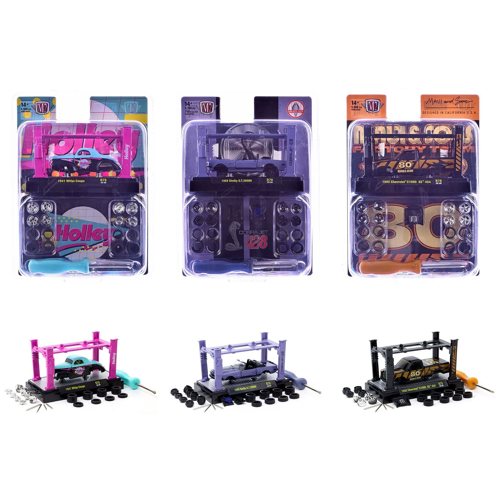 Model Kit 3 piece Car Set Release 78 Limited Edition to 9600 pieces Worldwide 1/64 Diecast Model Cars by M2 Machines