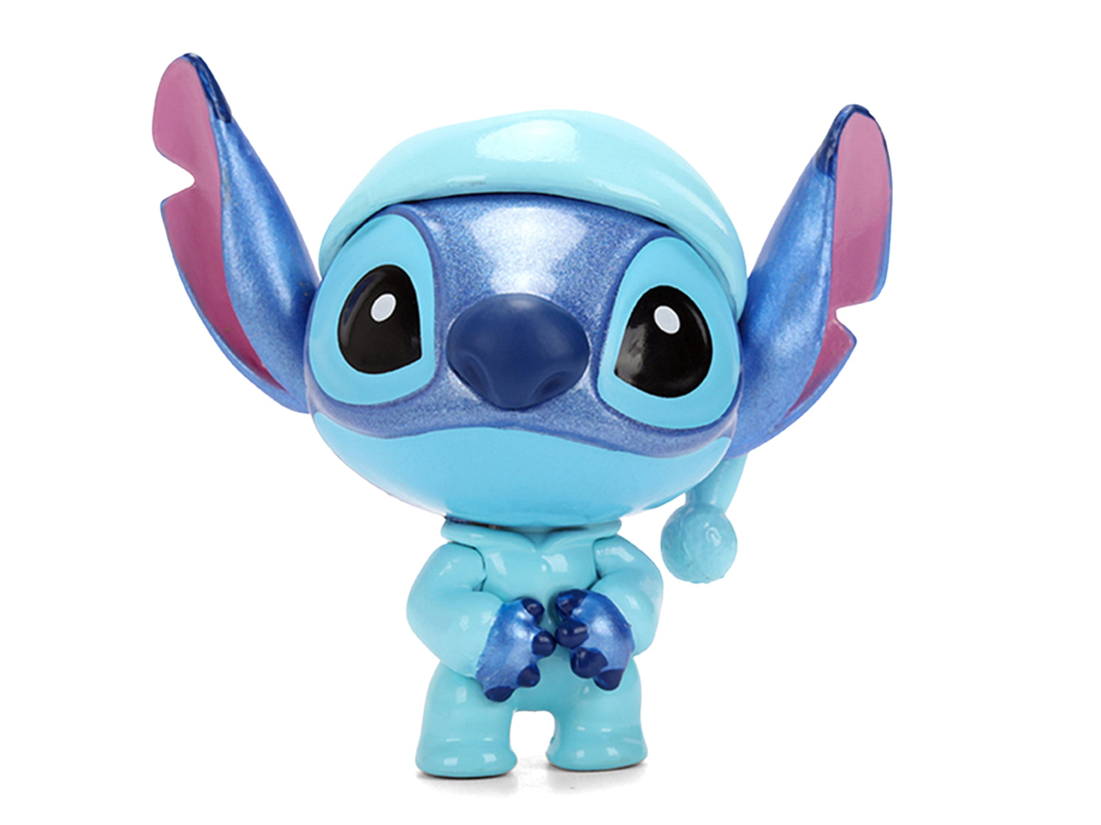 Toy figure of Stitch in pajamas.