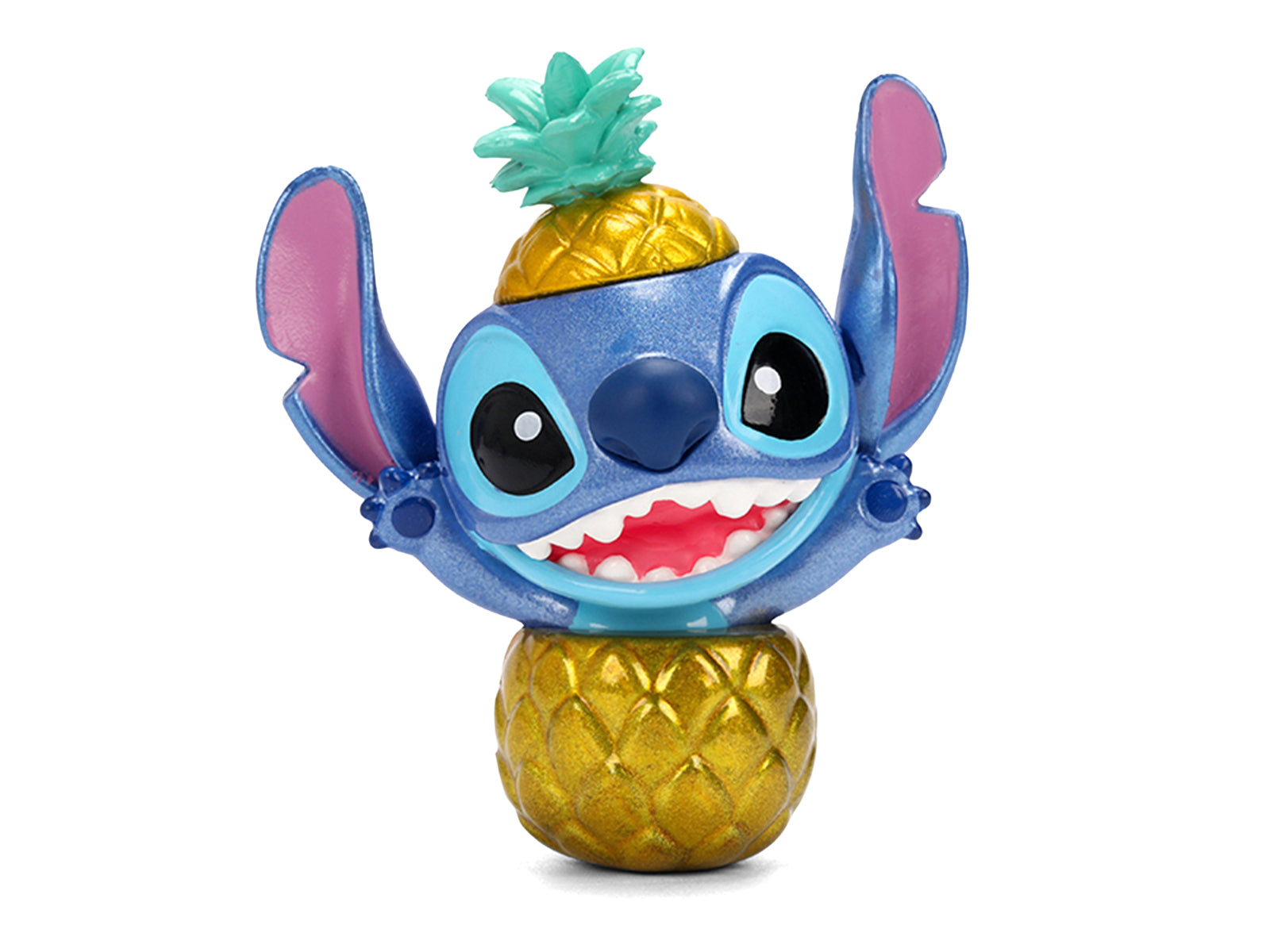Blue Stitch figure with pineapple head.