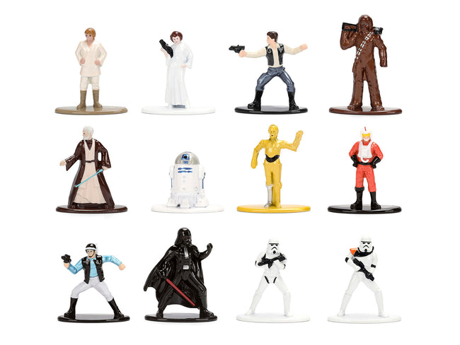 Set of 12 Diecast Figures "Star Wars" Movie Franchise "Nano Metalfigs" Series Diecast Models by Jada