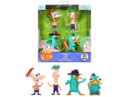 Set of 4 Diecast Figures "Phineas and Ferb" (2007-2015) TV Series "Metalfigs" Series Diecast Models by Jada