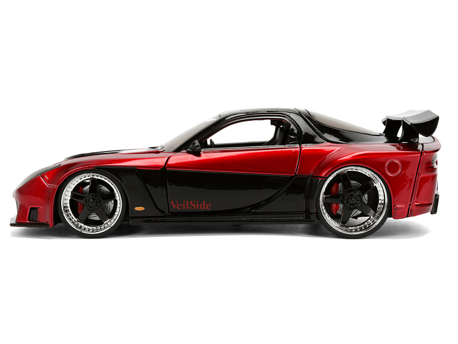 Red and black sports car model.
