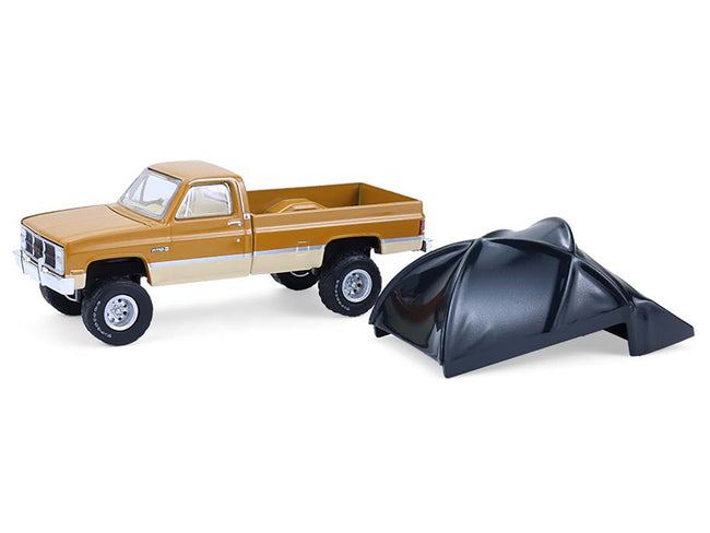 1986 GMC Sierra Lifted Pickup Truck Desert Sand and Doeskin Tan with Modern Truck Bed Tent "The Great Outdoors" Series 4 1/64 Diecast Model Car by Greenlight