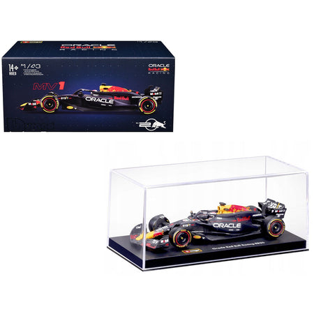 Red Bull Racing RB20 #1 Max Verstappen "Oracle" Formula One F1 World Championship (2024) with Driver Figure and Display Case "Race" Series 1/43 Diecast Model Car by Bburago