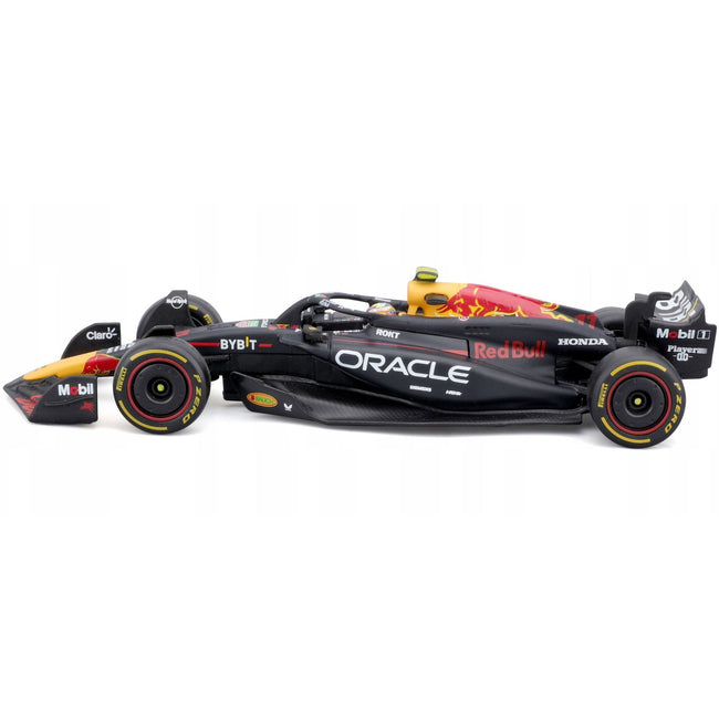 Red Bull Racing RB20 #11 Sergio Perez "Oracle" Formula One F1 World Championship (2024) with Driver Figure and Display Case "Race" Series 1/43 Diecast Model Car by Bburago
