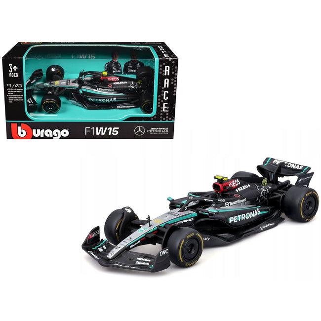 Mercedes-AMG F1 W15 E Performance #44 Lewis Hamilton "Petronas" Formula One F1 World Championship (2024) "Race" Series 1/43 Diecast Model Car by Bburago