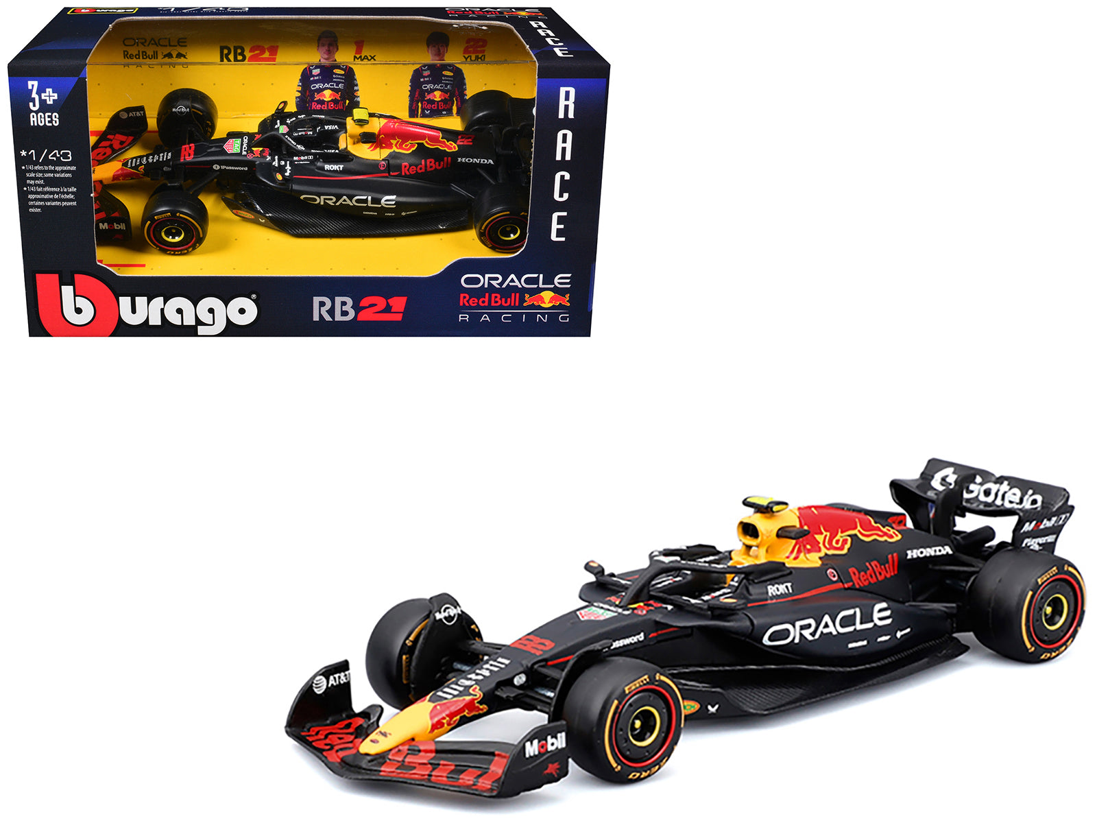 Red Bull Racing RB21 #22 Yuki Tsunoda "Oracle" Formula One F1 World Championship (2025) "Race" Series 1/43 Diecast Model Car by Bburago