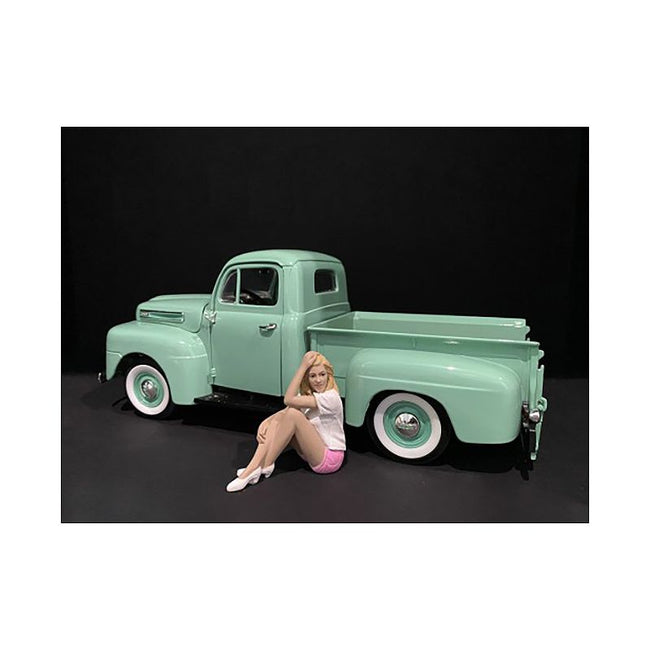 Car Girl in Tee Madee Figurine for 1/18 Scale Models by American Diorama