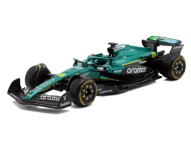 Aston Martin AMR25 #18 Lance Stroll "Aramco" Formula One F1 World Championship (2025) "Race" Series 1/43 Diecast Model Car by Bburago
