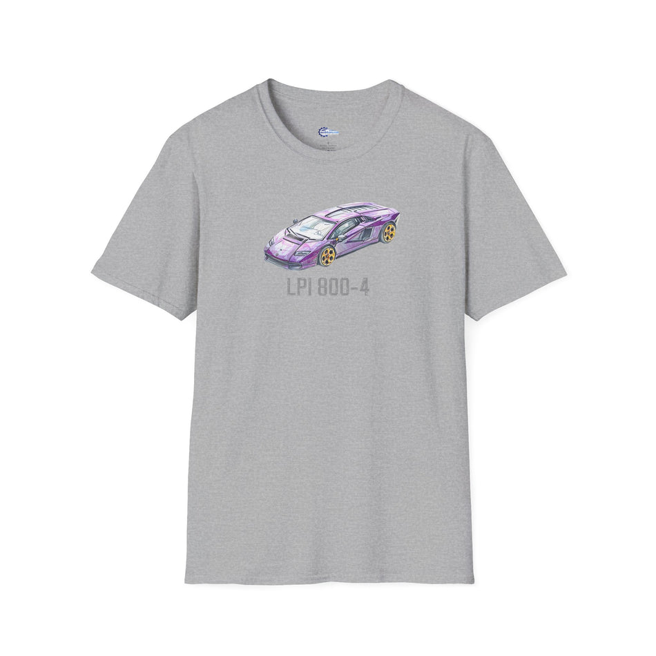 Supercar T-Shirt - Lamborghini LP-800-4 Softstyle Tee w/model designation
