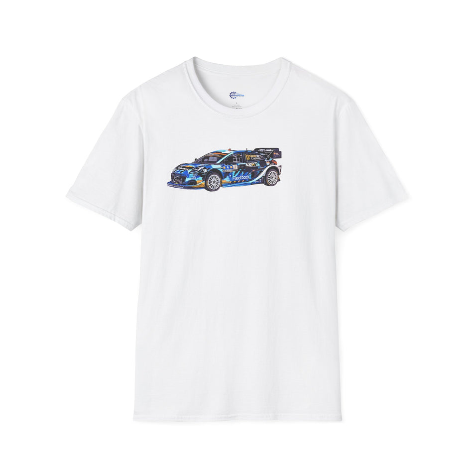 Vector Art Ford Puma Rally1 #13 Gregoire Munster - Louis Louka "Central European Rally" (2023) - Unisex T-Shirt
