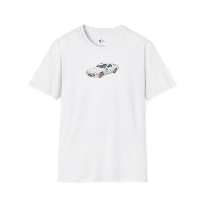 Sketch Art 1985 Mazda RX7 White T-Shirt, Vintage JDM Car