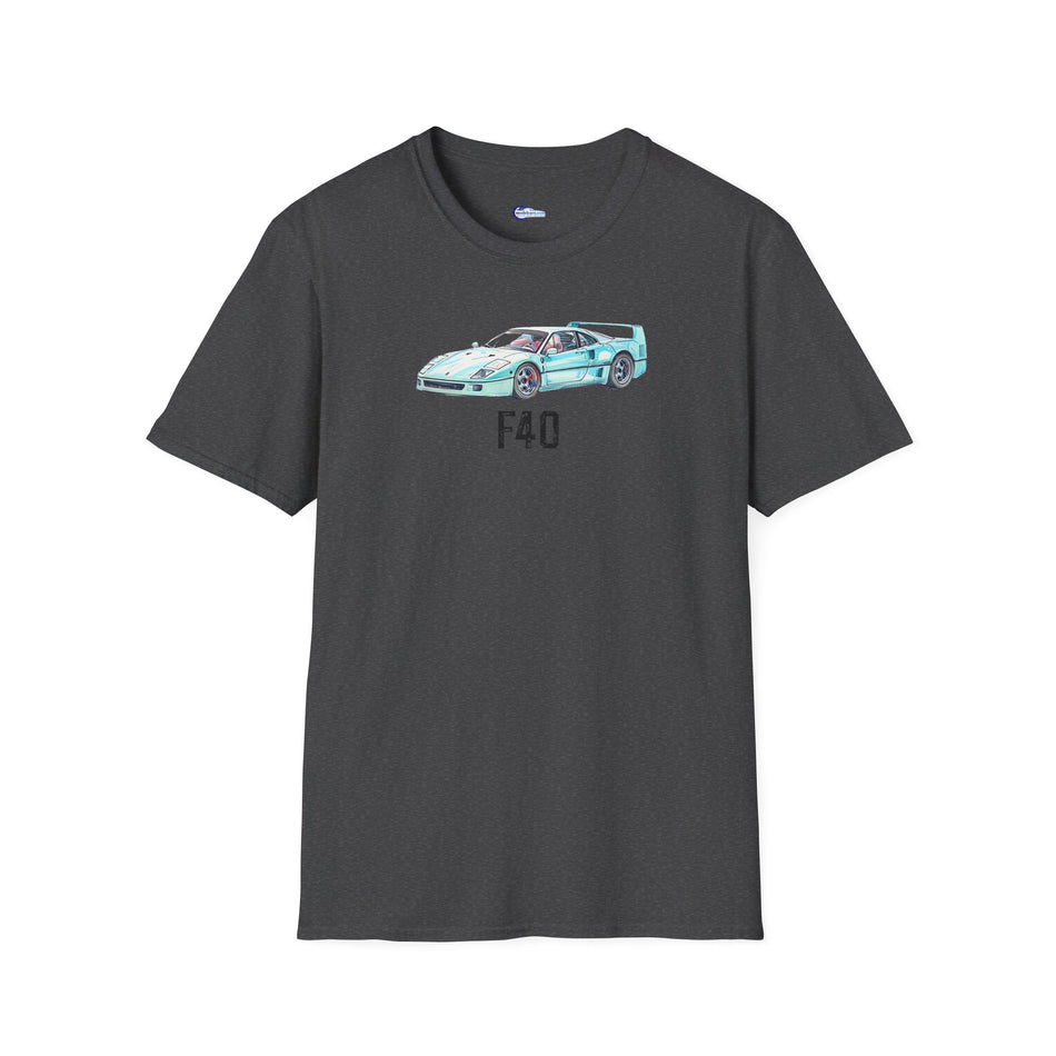 Ferrari F40 Supercar Sketch-Art Motorsport T-Shirt