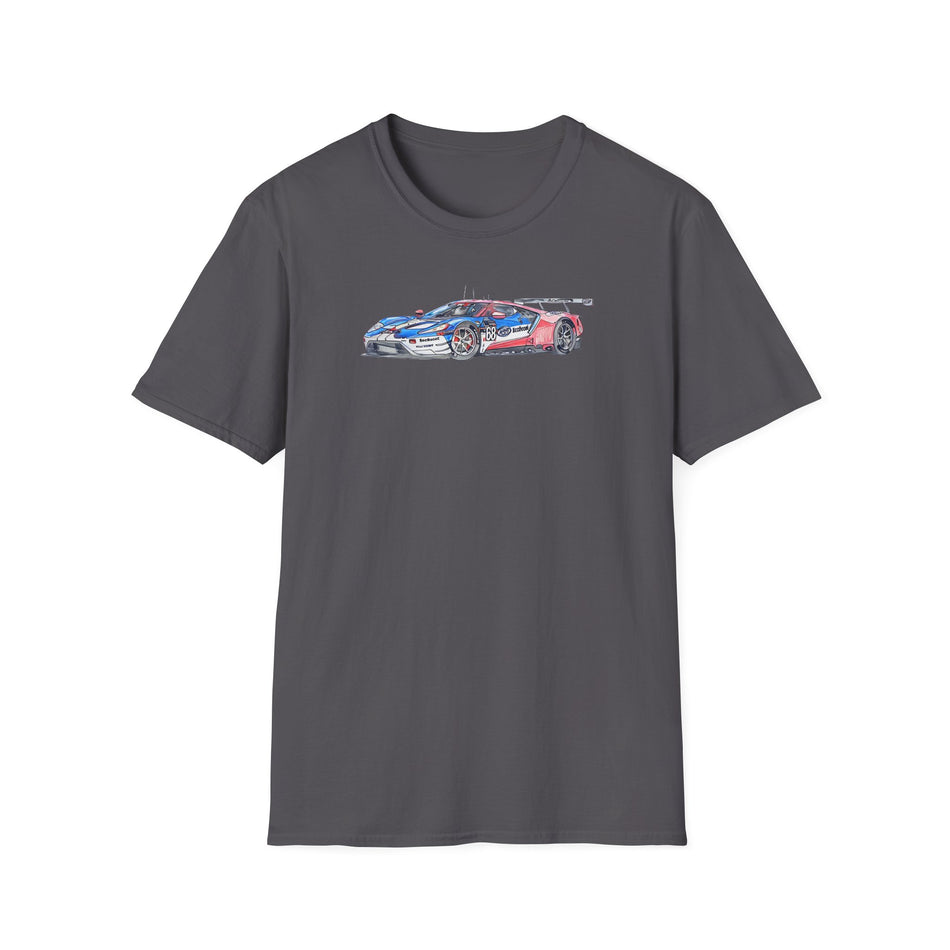 Sketch art T-Shirt - 24H of Le Mans (2019) Ford GT #68 Sebastien Bourdais - Joey Hand - Dirk Muller - Unisex