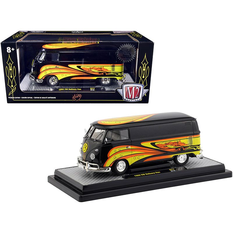 1960 Volkswagen Delivery Van Black Pearl "Kelly Crazy Painter"" Limited Edition to 6880 pieces Worldwide 1/24 Diecast Model by M2 Machines