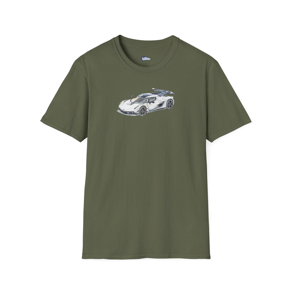 Sketch Art Koenigsegg Jesko T-Shirt, Supercar Tee, Classic with model designation