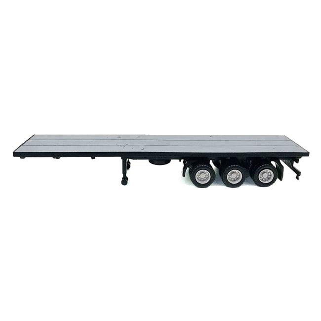 40ft 3-Axle Flatbed Trailer Gray Top 1/87 (HO) Plastic Model by Promotex-Promotex-ModelCars.com