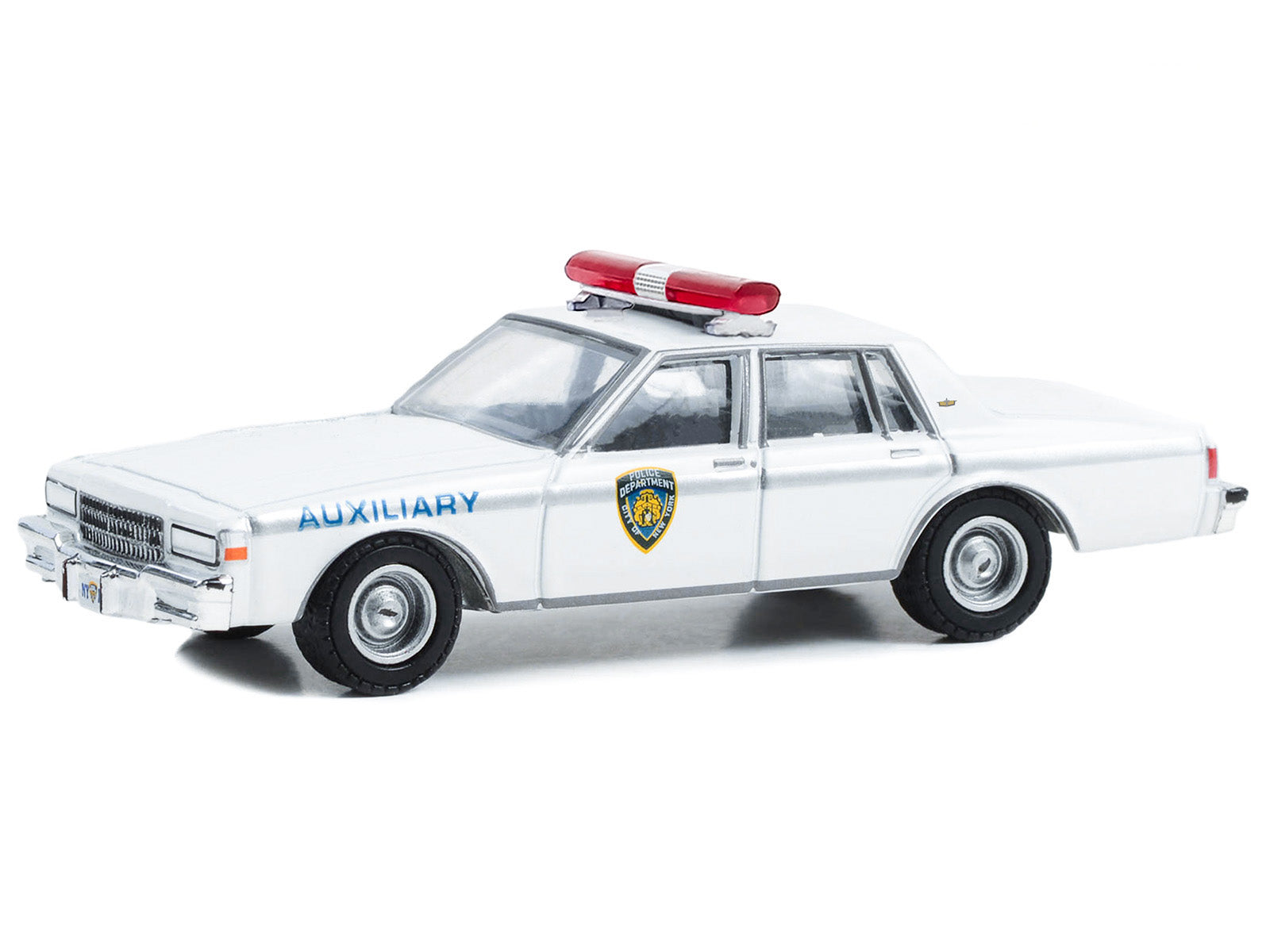 1989 Chevrolet Caprice "New York Police Department (NYPD)" White with NYPD Squad Number Decal Sheet "Hobby Exclusive" Series 1/64 Diecast Model Car by Greenlight