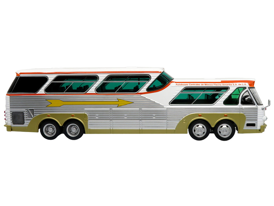 Sultana TM 44-18 SP Panoramico Coach Bus "Flecha Amarilla" White and Orange with Silver Sides "The Bus & Motorcoach Collection" 1/43 Diecast Model by Iconic Replicas