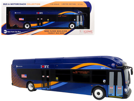 New Flyer Xcelsior Transit Bus "MTA New York City" Blue with Graphics "The Bus & Motorcoach Collection" Limited Edition to 504 Pieces Worldwide 1/43 Model by Iconic Replicas