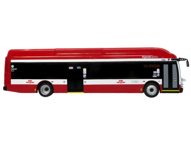 New Flyer Xcelsior Transit Bus "TTC – Toronto Transit Commission" Red and White "The Bus & Motorcoach Collection" Limited Edition to 504 Pieces Worldwide 1/43 Model by Iconic Replicas