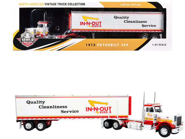 1973 Peterbilt 359 Truck with Refrigerated Trailer "In-N-Out Burger" White and Red "North American Vintage Truck Collection" 1/43 Diecast Model by Iconic Replicas