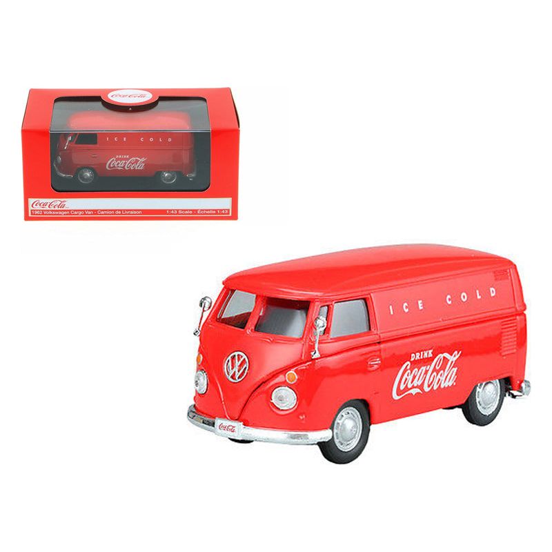 1962 Volkswagen Coca Cola Cargo Van Red 1/43 Diecast Model by Motorcity Classics