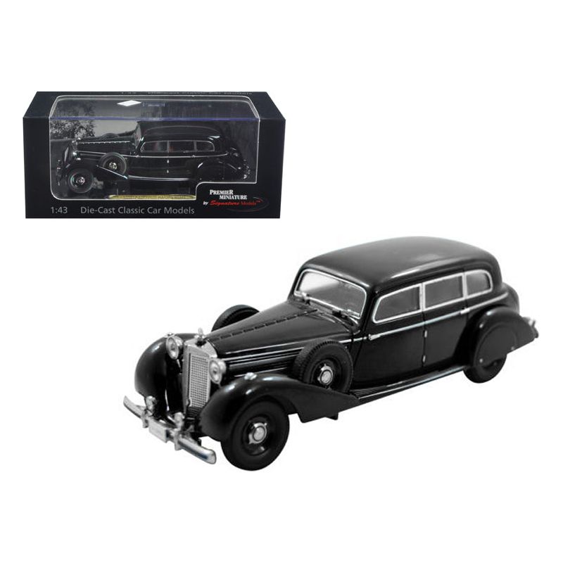 1938 Mercedes 770K Sedan Black 1/43 Diecast Car Model by Signature Models