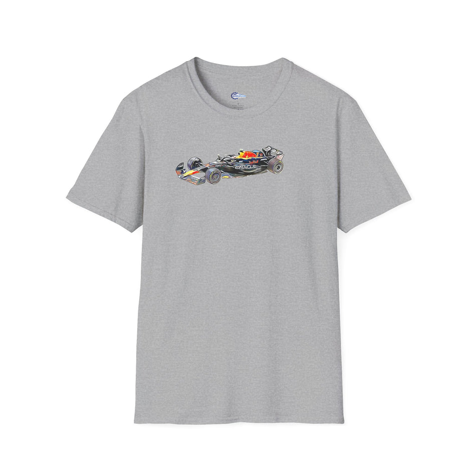 Cartoon Art Red Bull Racing RB19 #11 Sergio Perez "Oracle" 2nd Place F1 Formula One "Italian GP" (2023) - Unisex T-Shirt